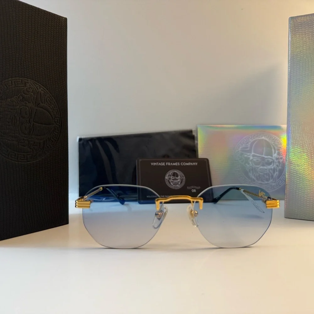 Vintage Frames Company VF DRILL MOUNT Sunglasses 24K Limited edition Unisex